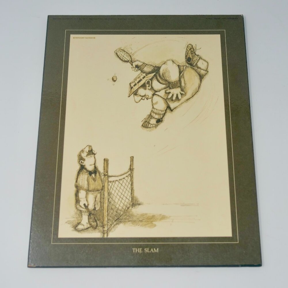 vtg 70s THE SLAM Gary Patterson Thought Factory Tennis Print Sherman Oaks, CA